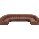  Manufacturer Color_Cognac -- Arc 150" Cognac Vegan Leather Upholstered 8 pc Modular Sectional IMAGE 3