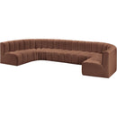  Manufacturer Color_Cognac -- Arc 150" Cognac Vegan Leather Upholstered 8 pc Modular Sectional IMAGE 4