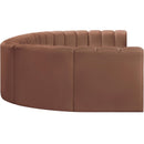  Manufacturer Color_Cognac -- Arc 150" Cognac Vegan Leather Upholstered 8 pc Modular Sectional IMAGE 6