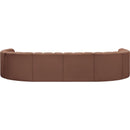 Meridian Arc Cognac Vegan Leather 8 pc Modular Sectional IMAGE 7