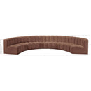 Meridian Arc Cognac Vegan Leather 8 pc Modular Sectional IMAGE 11