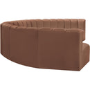  Manufacturer Color_Cognac -- Arc 162" Cognac Vegan Leather Upholstered 8 pc Modular Sectional IMAGE 5