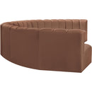 Meridian Arc Cognac Vegan Leather 8 pc Modular Sectional IMAGE 5