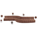 Meridian Arc Cognac Vegan Leather 8 pc Modular Sectional IMAGE 14
