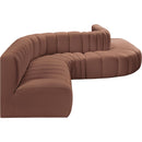 Manufacturer Color_Cognac -- Arc 197" Cognac Vegan Leather Upholstered 8 pc Modular Sectional IMAGE 5