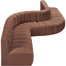  Manufacturer Color_Cognac -- Arc 197" Cognac Vegan Leather Upholstered 8 pc Modular Sectional IMAGE 6