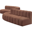  Manufacturer Color_Cognac -- Arc 197" Cognac Vegan Leather Upholstered 8 pc Modular Sectional IMAGE 7