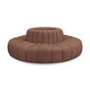 Meridian Arc Cognac Vegan Leather 8 pc Modular Sectional IMAGE 1