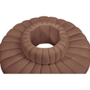 Meridian Arc Cognac Vegan Leather 8 pc Modular Sectional IMAGE 5