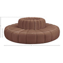 Meridian Arc Cognac Vegan Leather 8 pc Modular Sectional IMAGE 7