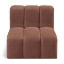  Manufacturer Color_Cognac -- Arc Cognac Vegan Leather Upholstered Modular Straight Chair IMAGE 1