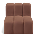Meridian Arc Cognac Vegan Leather Straight Chair IMAGE 1