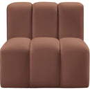  Manufacturer Color_Cognac -- Arc Cognac Vegan Leather Upholstered Modular Straight Chair IMAGE 3