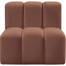 Meridian Arc Cognac Vegan Leather Straight Chair IMAGE 3