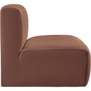  Manufacturer Color_Cognac -- Arc Cognac Vegan Leather Upholstered Modular Straight Chair IMAGE 5