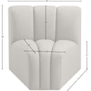  Manufacturer Color_Cream -- Arc Cream Vegan Leather Upholstered Modular Curved Corner Chair IMAGE 10