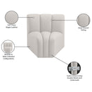 Manufacturer Color_Cream -- Arc Cream Vegan Leather Upholstered Modular Curved Corner Chair IMAGE 11
