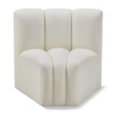  Manufacturer Color_Cream -- Arc Cream Vegan Leather Upholstered Modular Curved Corner Chair IMAGE 1