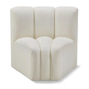 Meridian Arc Cream Vegan Leather Curved Corner IMAGE 1