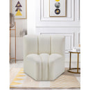  Manufacturer Color_Cream -- Arc Cream Vegan Leather Upholstered Modular Curved Corner Chair IMAGE 2