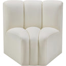  Manufacturer Color_Cream -- Arc Cream Vegan Leather Upholstered Modular Curved Corner Chair IMAGE 3