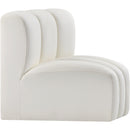  Manufacturer Color_Cream -- Arc Cream Vegan Leather Upholstered Modular Curved Corner Chair IMAGE 4