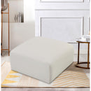  Manufacturer Color_Cream -- Arc Cream Vegan Leather Upholstered Modular Ottoman IMAGE 2