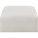  Manufacturer Color_Cream -- Arc Cream Vegan Leather Upholstered Modular Ottoman IMAGE 3