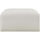 Meridian Arc Cream Vegan Leather Ottoman IMAGE 4