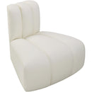  Manufacturer Color_Cream -- Arc Cream Vegan Leather Upholstered Modular Reverse Corner Chair IMAGE 3