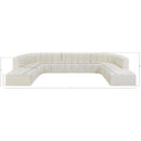 Meridian Arc Cream Vegan Leather 10 pc Modular Sectional IMAGE 11