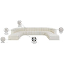  Manufacturer Color_Cream -- Arc 161" Cream Vegan Leather Upholstered 10 pc Modular Sectional IMAGE 12