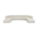  Manufacturer Color_Cream -- Arc 161" Cream Vegan Leather Upholstered 10 pc Modular Sectional IMAGE 1