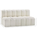 Manufacturer Color_Cream -- Arc 60" Cream Vegan Leather Upholstered 2 pc Modular Sectional IMAGE 11