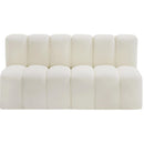  Manufacturer Color_Cream -- Arc 60" Cream Vegan Leather Upholstered 2 pc Modular Sectional IMAGE 3