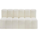 Meridian Arc Cream Vegan Leather 2 pc Modular Sectional IMAGE 3