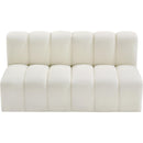  Manufacturer Color_Cream -- Arc 60" Cream Vegan Leather Upholstered 2 pc Modular Sectional IMAGE 4