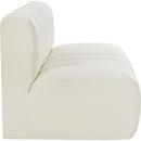 Meridian Arc Cream Vegan Leather 2 pc Modular Sectional IMAGE 5