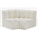  Manufacturer Color_Cream -- Arc 60" Cream Vegan Leather Upholstered 2 pc Modular Sectional IMAGE 10