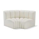  Manufacturer Color_Cream -- Arc 60" Cream Vegan Leather Upholstered 2 pc Modular Sectional IMAGE 1