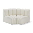 Meridian Arc Cream Vegan Leather 2 pc Modular Sectional IMAGE 1