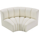 Meridian Arc Cream Vegan Leather 2 pc Modular Sectional IMAGE 3