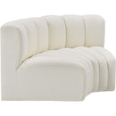  Manufacturer Color_Cream -- Arc 60" Cream Vegan Leather Upholstered 2 pc Modular Sectional IMAGE 4