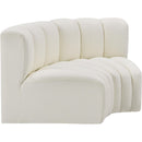 Meridian Arc Cream Vegan Leather 2 pc Modular Sectional IMAGE 4