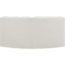  Manufacturer Color_Cream -- Arc 60" Cream Vegan Leather Upholstered 2 pc Modular Sectional IMAGE 5