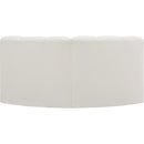 Meridian Arc Cream Vegan Leather 2 pc Modular Sectional IMAGE 5