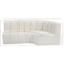 Manufacturer Color_Cream -- Arc 84" Cream Vegan Leather Upholstered 3 pc Modular Sectional IMAGE 11