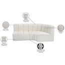  Manufacturer Color_Cream -- Arc 84" Cream Vegan Leather Upholstered 3 pc Modular Sectional IMAGE 12
