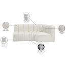 Meridian Arc Cream Vegan Leather 3 pc Modular Sectional IMAGE 12