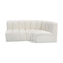  Manufacturer Color_Cream -- Arc 84" Cream Vegan Leather Upholstered 3 pc Modular Sectional IMAGE 1